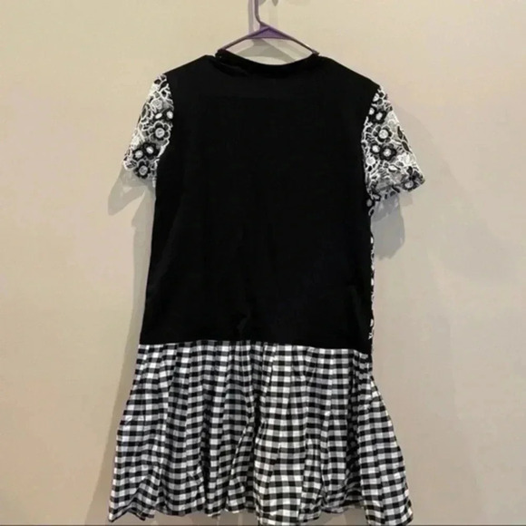 Zara floral lace top gingham skirt dress Small 7901/276 - Picture 4 of 7
